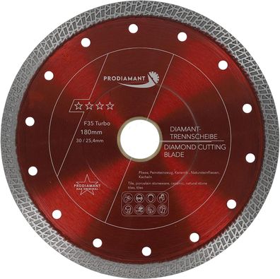 Diamanttrennscheibe 180mm für Fliese, Feinsteinzeug F35