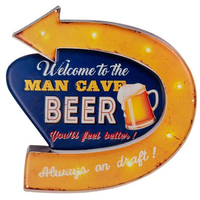 Moritz Blechschild 45 x 45 cm BIER You will feel better MAN CAVE Pfeil Retro Vintage