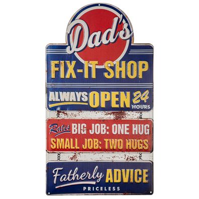 Moritz Blechschild 34 x 60 cm Dads Fix It Shop Super Vater Tag Retro Vintage sign Wan