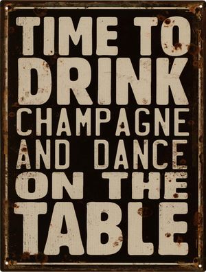 Moritz Retro Deko Blechschild Time to Drink Vintage-Design Metall Schild Geschenk
