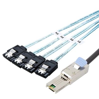 P84 Mini SAS SFF-8088 auf 4x SATA 7pin Splitter Kabel Festplatten Datenkabel 100cm