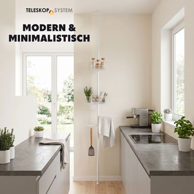 bremermann Teleskop-Küchenregal ausziehbar bis max. 290 cm aus Metall