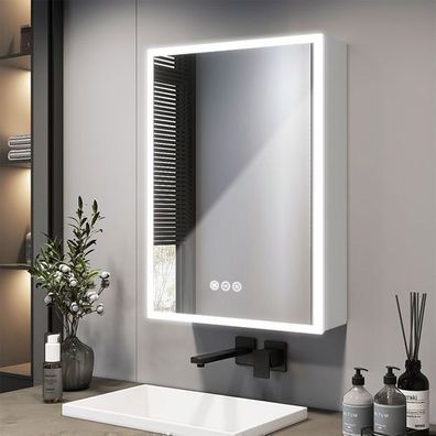 EMKE Spiegelschrank Badschrank Mit LED Beleuchtung Beschlagfrei 50x70cm Spiegel