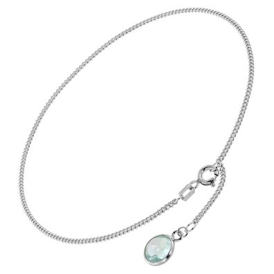 trendor Schmuck Fußkette 925 Sterlingsilber Mit Hellblauem Quarz 51334