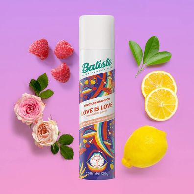 Batiste Trockenshampoo Love is Love süß-fruchtiger Blumenduft zum Auffrischen 200 ml