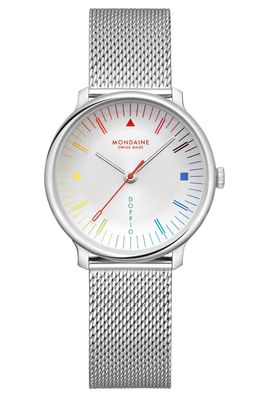 Mondaine Damen-Armbanduhr Doppio mit Mesh-Band 33 mm MLE.33112. SM