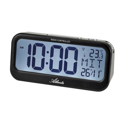 Atlanta Funkwecker Digital Schwarz mit 2 Weckzeiten 2850/7