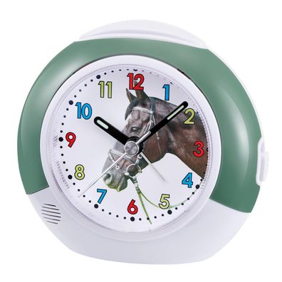 Atlanta Kinder-Wecker mit Leisegang Grün Pferd 2149/6