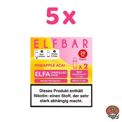 ELFBAR ELFA POD Pineapple Acai 20mg/ml Nikotin 5x 2 Pods