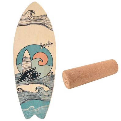 F2 Balance Board Surf 87 x 32 cm + Kork Rolle