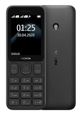 Nokia 125 Schwarz TA-1253 Dual Sim 2G Tasten Handy Ohne Kamera Ohne Internet NEU