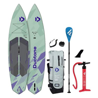 Duotone iSUP Package Blitz Air SLS 11'2" + Tasche, Double Action Pumpe, Paddel