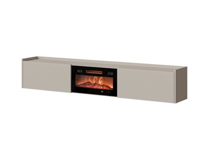 Fernsehschrank Arigato 200 cm Tv - Lowboard mit Elektrokamin - Kaschmir