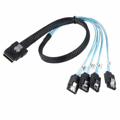 H72 Mini SAS 36P SFF 8087 zu 4x SATA 7pin Splitter Kabel Festplatten Datenkabel 100cm