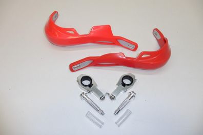 Handprotektoren Handschützer Protektoren handguards Enduro Mx Supermoto rot