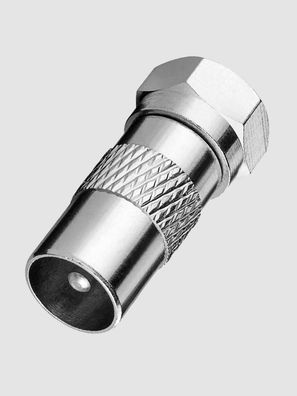 Heitech SAT-Adapter F Stecker - Koax Stecker Adapter - Sat auf Antennenkabel für