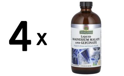 4 x Natures Answer Liquid Magnesium Malate and Glycinate - 480 ml