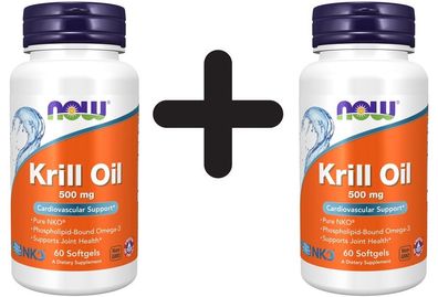 2 x NOW Foods Neptune Krill Oil, 500mg - 60 softgels