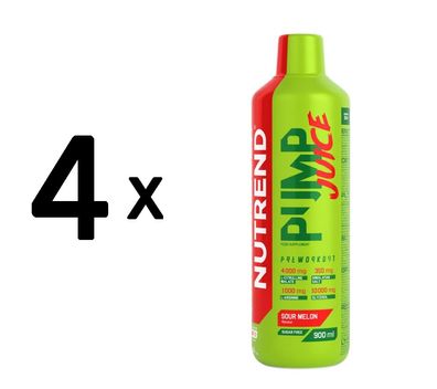 4 x Nutrend Pump Juice, Sour Melon - 900 ml