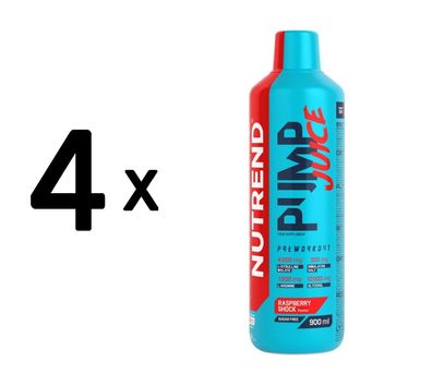 4 x Nutrend Pump Juice, Raspberry Shock - 900 ml