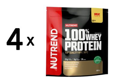 4 x Nutrend 100% Whey Protein, Vanilla - 800g