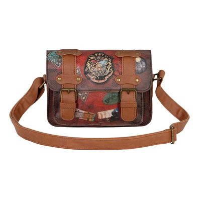 Harry Potter Railway Schultertasche Braun mit Magnetklappe und Frontfach
