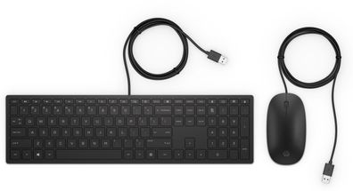 HP Pavillon kabelgebundene Tastatur und Maus 400, Volle Größe (100%), Kabelgebunden