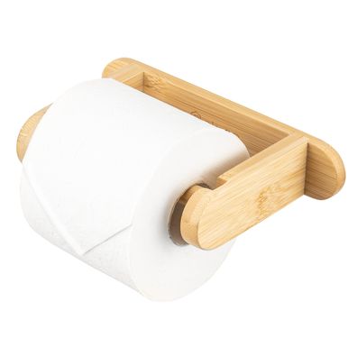 eluno Toilettenpapierhalter, WC-Rollenhalter aus Bambus, zum Kleben oder Bohren