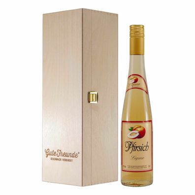 Dworzak´s Pfirsich Liqueur mit Geschenk-Holzkiste