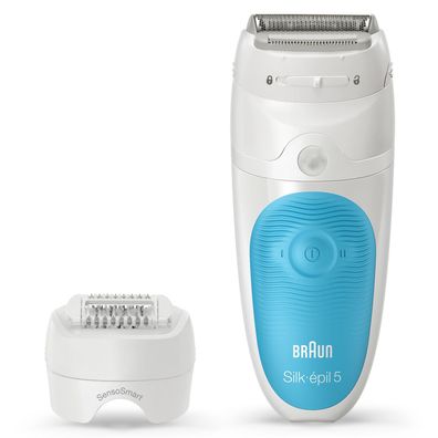 Braun Silk-épil 5 SES 5-605, Blau, Weiß, 28 Pinzette, MicroGrip, Rasieren, Wechselstr