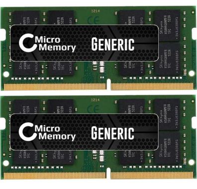 CoreParts MMKN149-32GB, 32 GB, 2 x 16 GB, DDR4, 2666 MHz, Grün