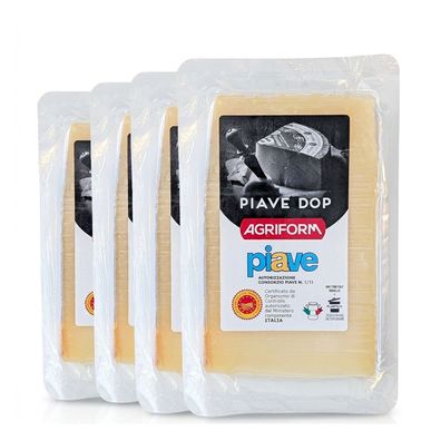 Agriform Piave Vecchio DOP 4x 180g Hartkäse aus Italien, mindestens 6 Monate gereift