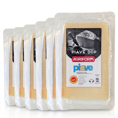 Agriform Piave Vecchio DOP 6x 180g Hartkäse aus Italien, mindestens 6 Monate gereift