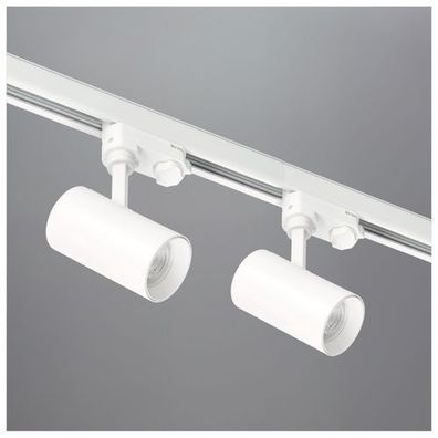 Schienensystem Komplett-Set mit 2x GU10 Lampe 1m Schiene, Stromversorgung Kappe Weiß