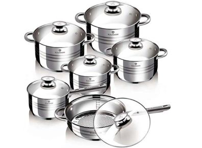 Berlinger Haus Blaumann BL-1031 Gourmet Line Kochgeschirr-Set, Induktion, 12-teilig