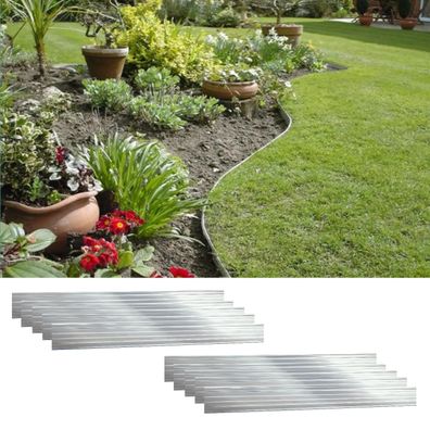 10er Set Rasenkanten Alu 10cm x 100cm (10m) Beeteinfassung