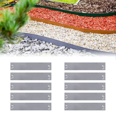 10er Set Metall Rasenkanten 13,5 cm hoch 12 m lang Beeteinfassung