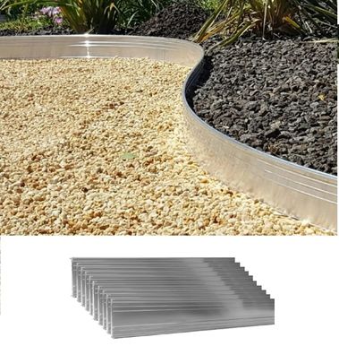 10er Set ultra starker Alu Rasenkanten 14cm x 1m (10m lang)