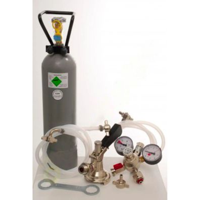 Zubehörpaket Kontakt 2-leitig mit Kombi Zapfkopf, Flach Zapfkopf, 2kg CO2