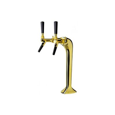 Goldfarbene Schanksäule 2-leitig elegant Bierzapfsäule Paket
