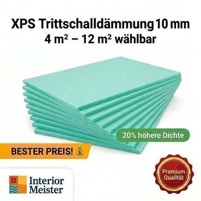 Unterlage XPS 10mm - Wärmedämmung für Laminat und Holzböden- 4m2-12m2 - Hohe Qualität
