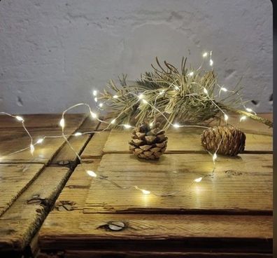 LED-Minilichterkette, 2x 40 warmweiße LEDs