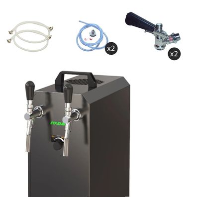 Bierzapfanlage STREAM 50K Komplett-Set 2-leitig 55 l/h Luftpumpe Bierkoffer