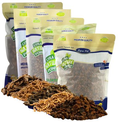 5 x 1 kg Lyra Pet® Insekten Probier Mix getrocknet