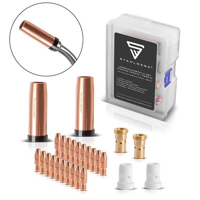 Stahlwerk MIG MAG Verschleißteile Set 26tlg AK501D MB501D Schweißbrennerzubehör