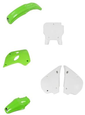 Verkleidungssatz Plastiksatz plastic kit passt an Kawasaki Kx 80 91-97 grün-weiß