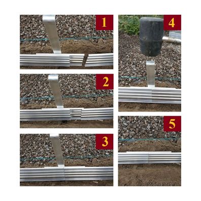 20er Set Alu Rasenkanten 24cm x 1m Ultra Stark