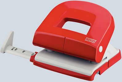 Novus Bürolocher E 216, bis 16 Blatt rot/grau, mit Anschlagschiene