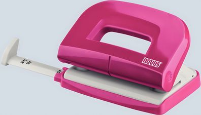Novus Locher E 210 fresh, bis 10 Blatt fresh pink/grau, Anschlagschiene
