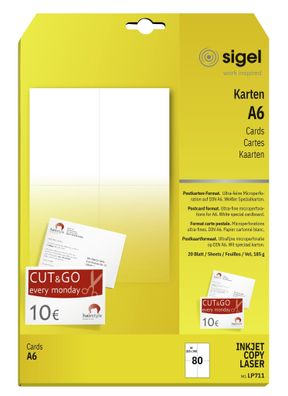 Sigel Postkarte 185g 80St LP711